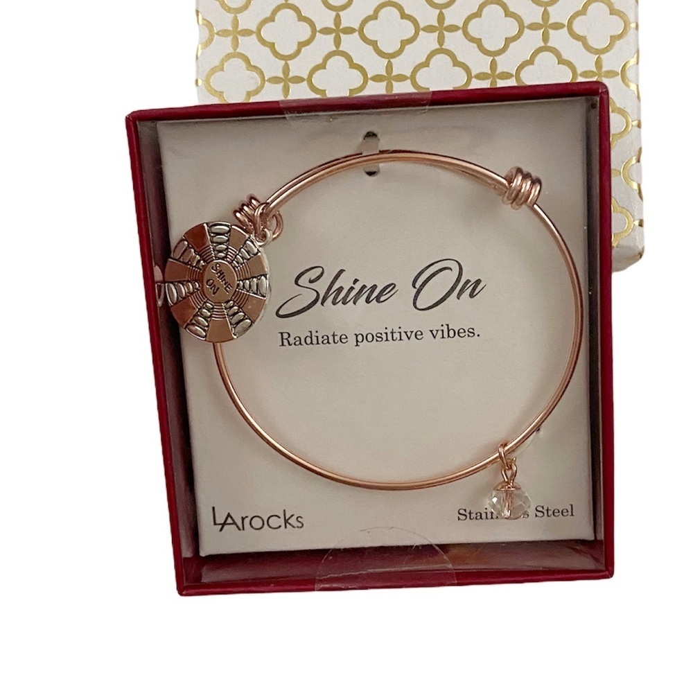 NEW Shine On Rose Gold Bracelet Positive Vibes Gift Boho Rush Ready School